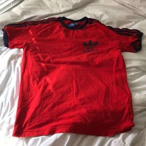 Red and Blue Stripe Adidas shirt